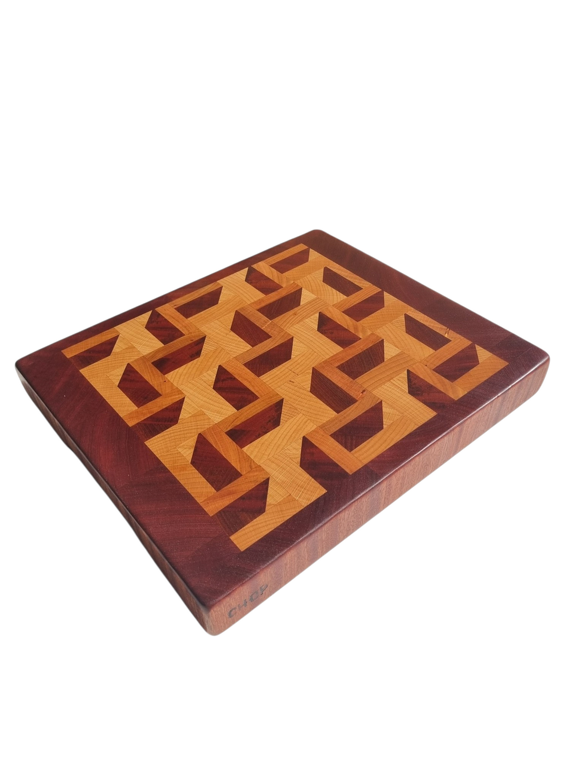 3D Zig Zag End Grain Chopping Block – Medium