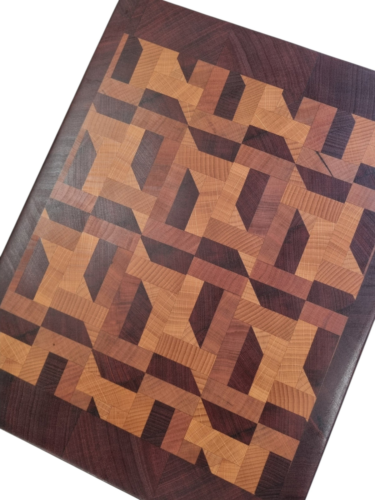 Ls and dashes end grain block