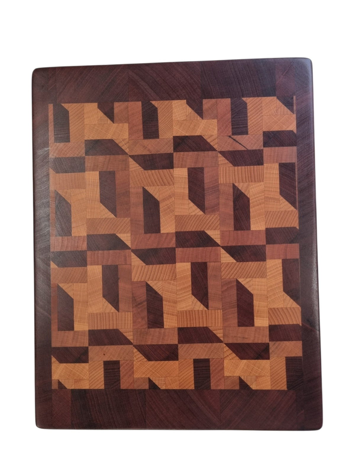 Ls and dashes end grain block