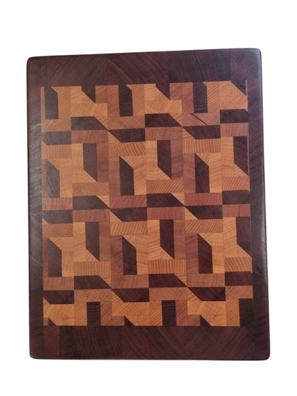 Ls and dashes end grain block