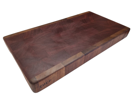 Sapele with Iroko trim. Large endgrain