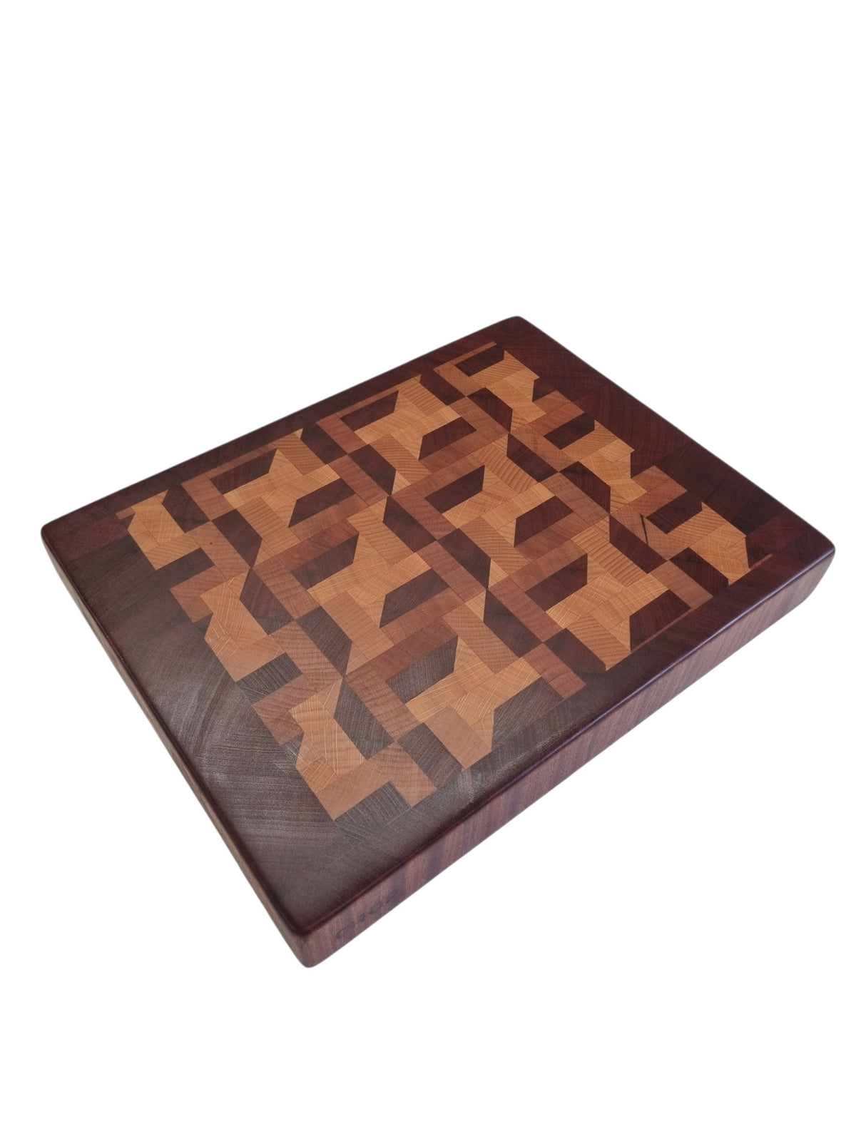 Ls and dashes end grain block