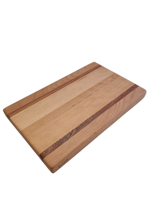 Beech and sapele strip face grain